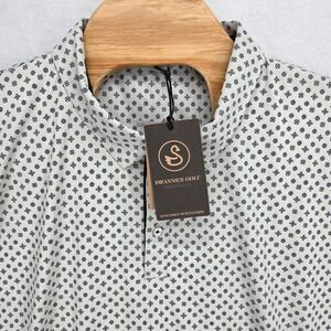 Swannies Golf NEW Men 3XL Hazelwood Polo Glacier Black White Geometric Print